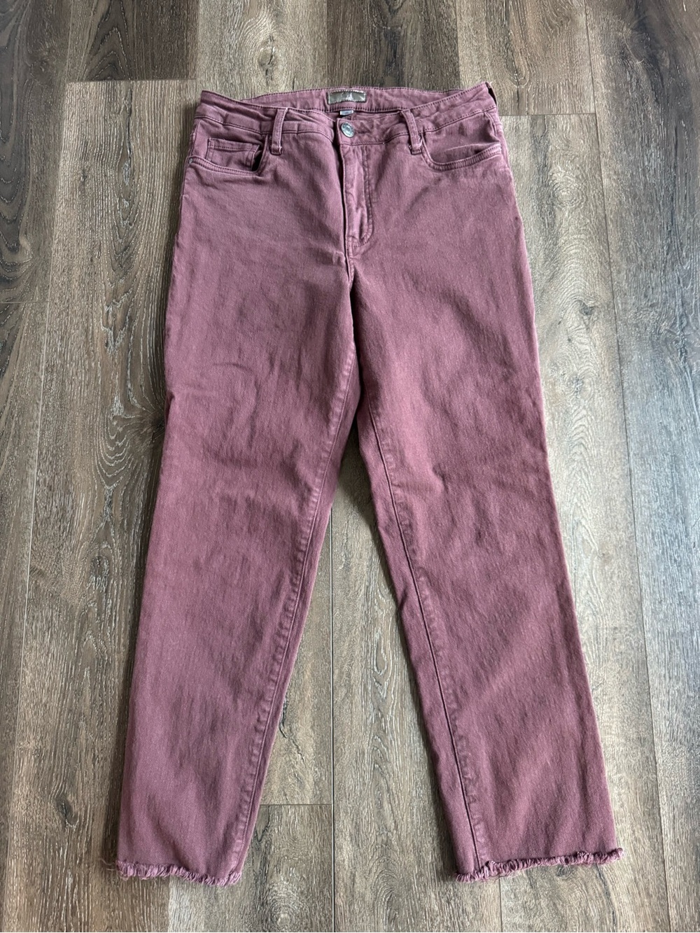 Kut from the Kloth Reese High-Rise Straight Jeans Brown/Maroon Size 10